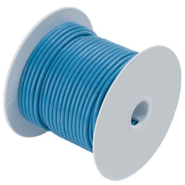 Primary Wire, Marine, 16 AWG, 1C C, Blue, Vinyl, Stranded, 600V, 100 ft.